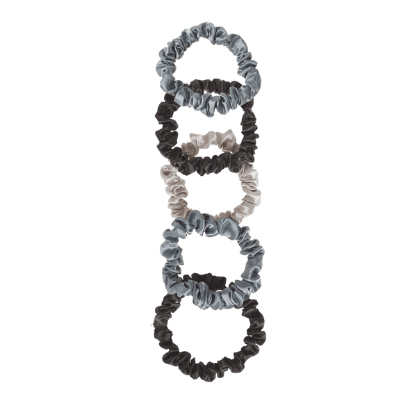 Goody Planet® Skinny Satin Scrunchies, 5ct on transparent background